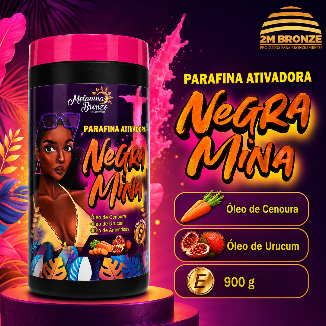Melanina Bronze Parafina Negra Mina 900g