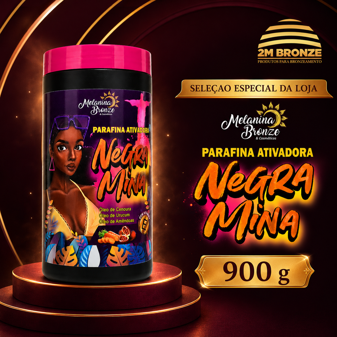 Melanina Bronze Parafina Negra Mina 900g